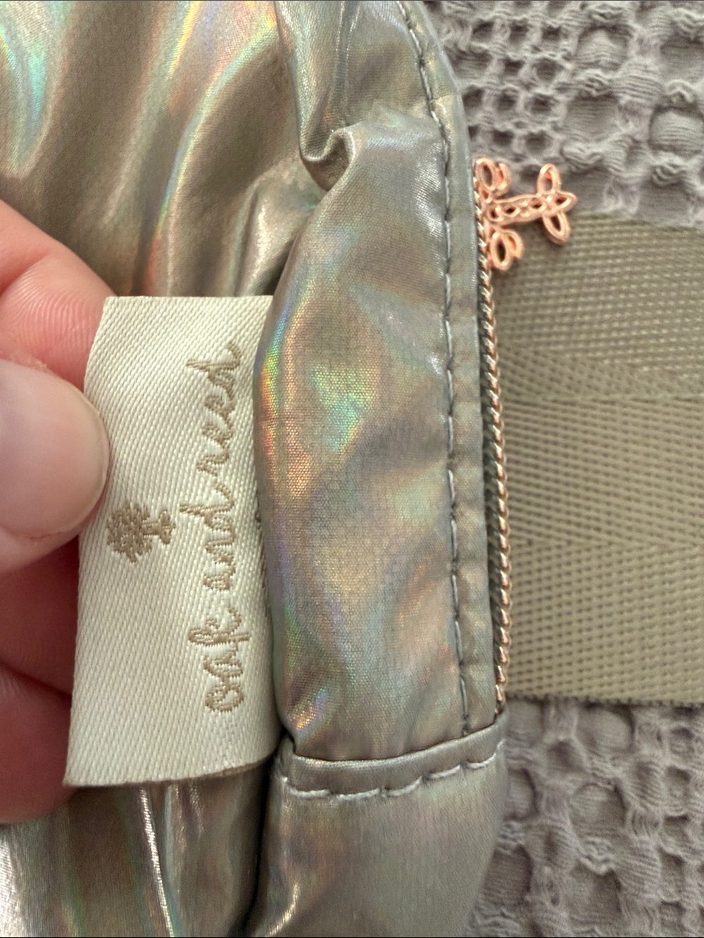 Iridescent Gold Crossbody Belt Bag - Compact Hands-Free Carry - Picture 3 of 8